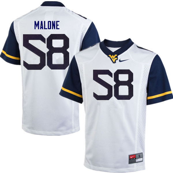 Men #58 Nick Malone West Virginia Mountaineers College Football Jerseys Sale-White - Click Image to Close